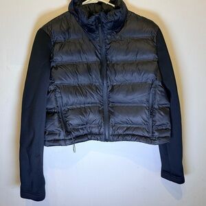 Women's Navy Puffer Pea Coat